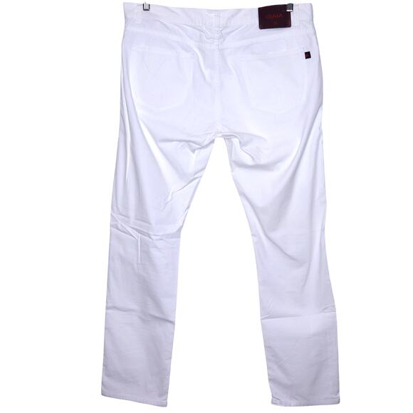 ISAIA Napoli Straight Jean White Mid Rise Cotton Stretch Casual Men's 54 / US 38 - Picture 2 of 12